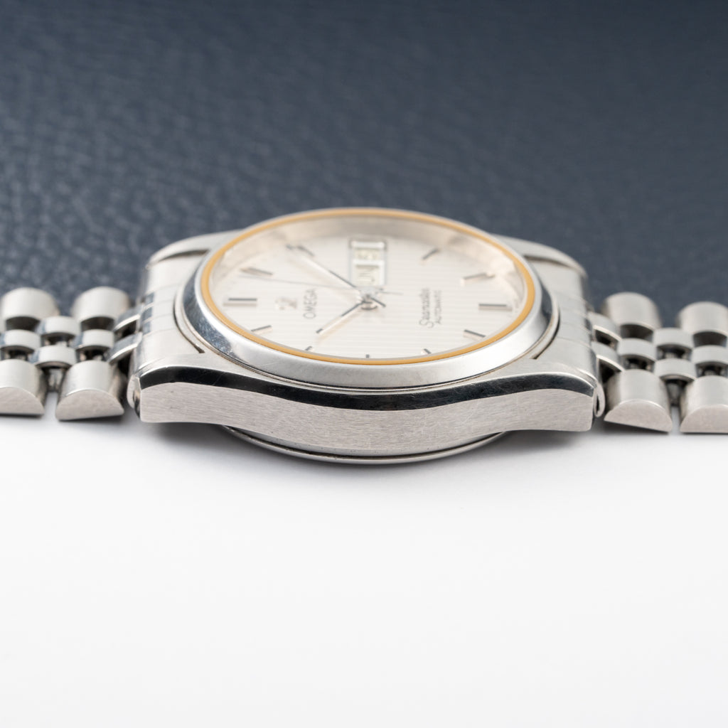Omega Seamaster Automatic Day-Date Stripped Dial Jubilee Bracelet Ref. 166.0264 from 1980
