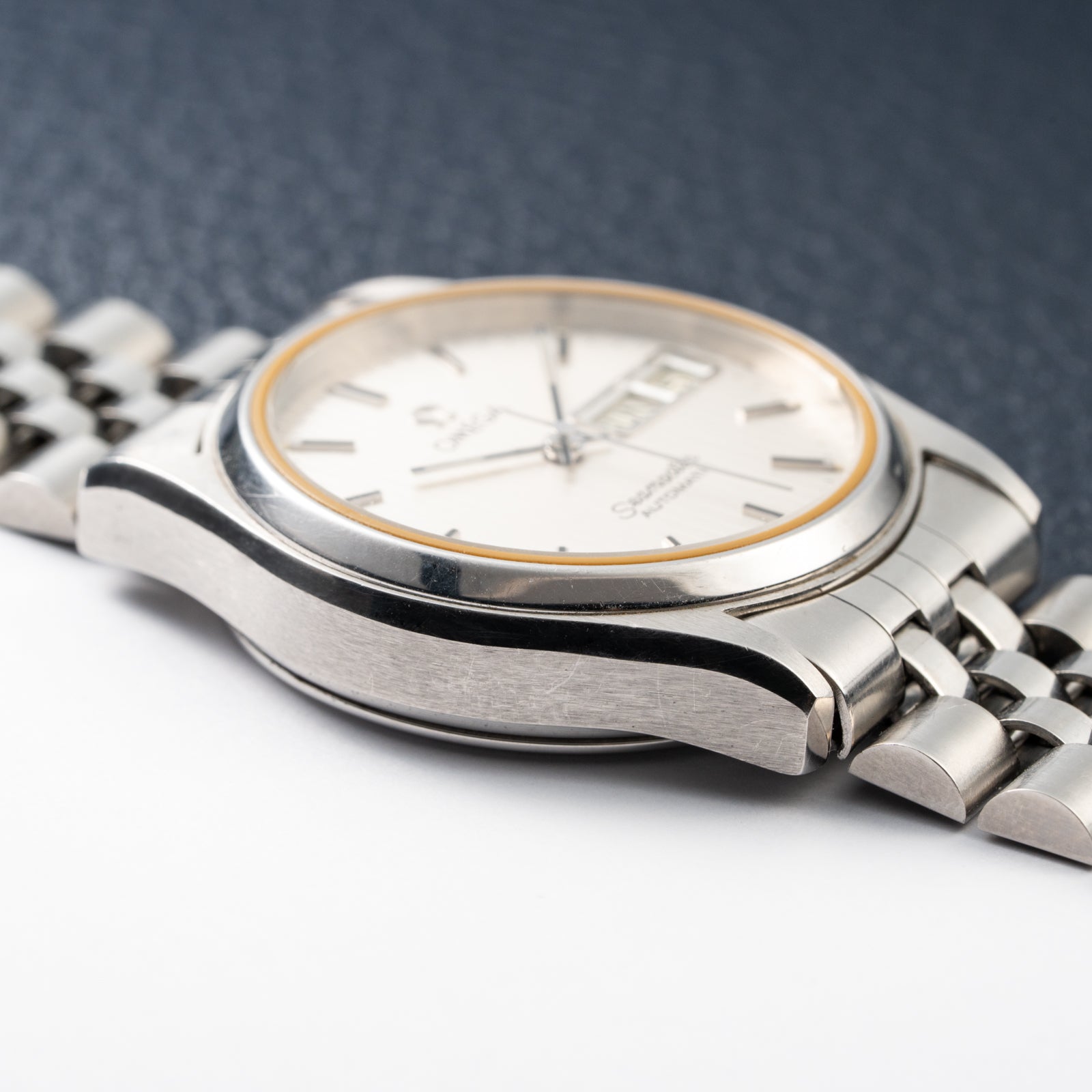 Omega Seamaster Automatic Day-Date Stripped Dial Jubilee Bracelet Ref. 166.0264 from 1980