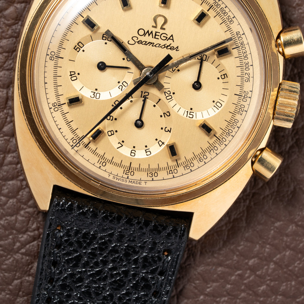 Omega Seamaster Chronograph “C-Shape” DeLuxe 18K Yellow Gold Cal. 861 Ref 145.016 from 1969