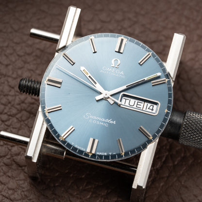 Omega Seamaster Cosmic Automatic Day Date Blue Dial Ref. 166.036 from 1969