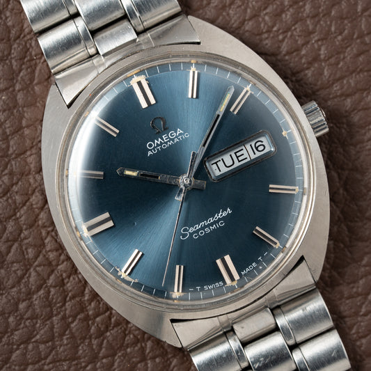 Omega Seamaster Cosmic Automatic Day Date Blue Dial Ref. 166.036 from 1969
