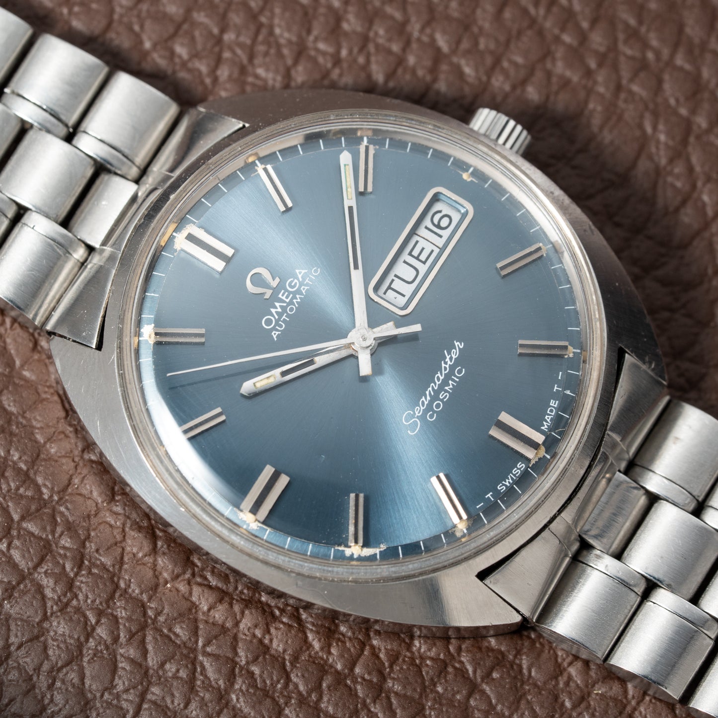 Omega Seamaster Cosmic Automatic Day Date Blue Dial Ref. 166.036 from 1969