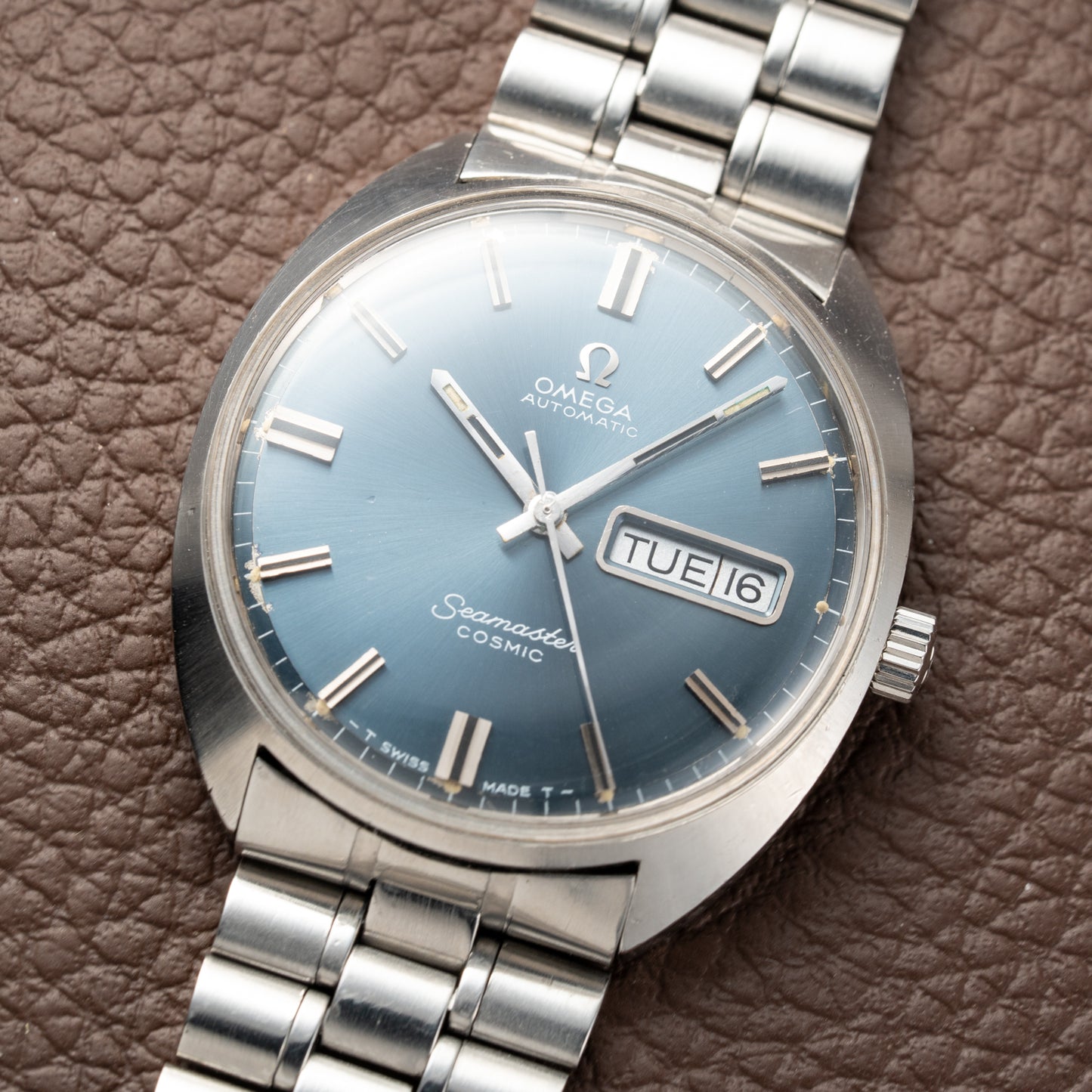 Omega Seamaster Cosmic Automatic Day Date Blue Dial Ref. 166.036 from 1969