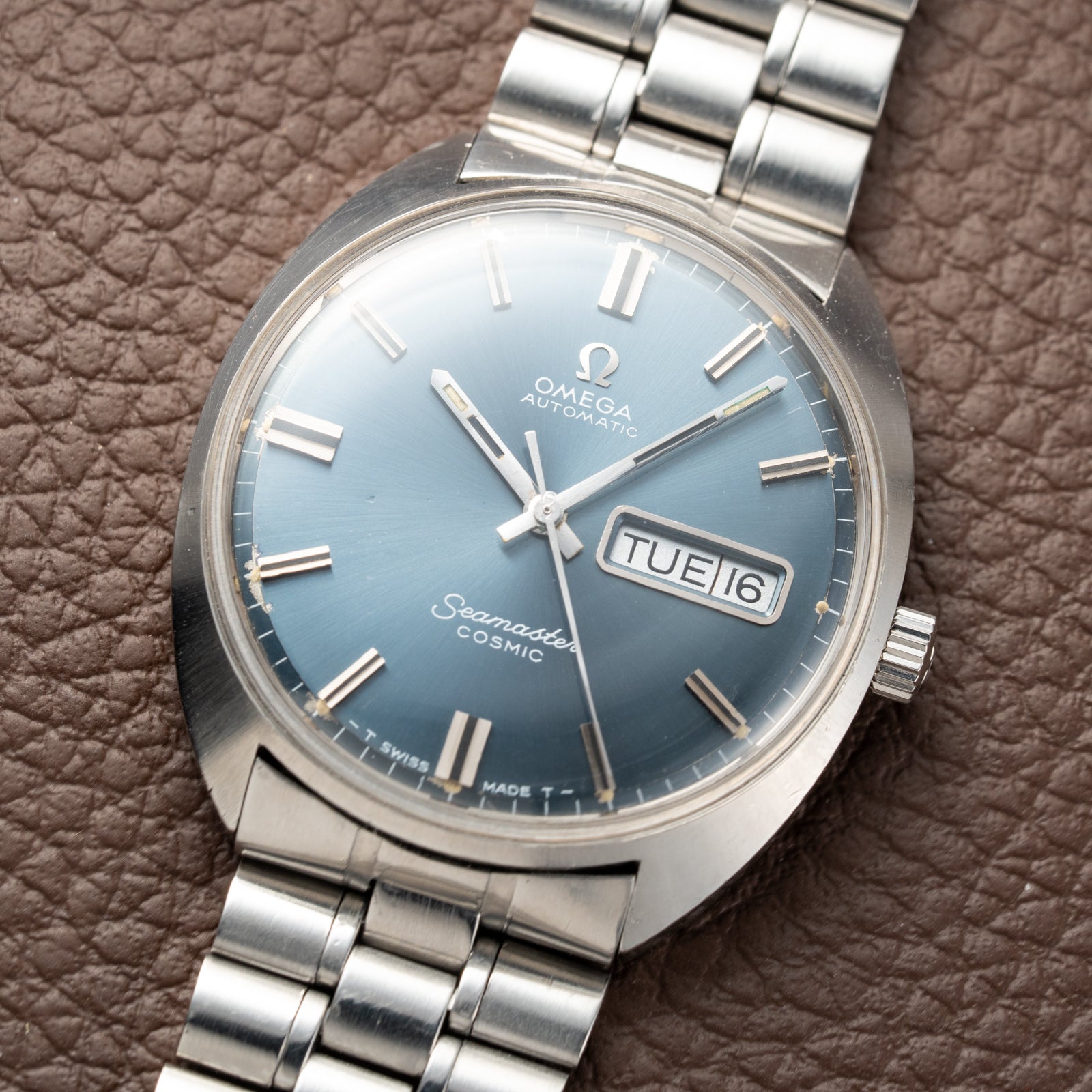 Omega Seamaster Cosmic Automatic Day Date Blue Dial Ref. 166.036 from 1969