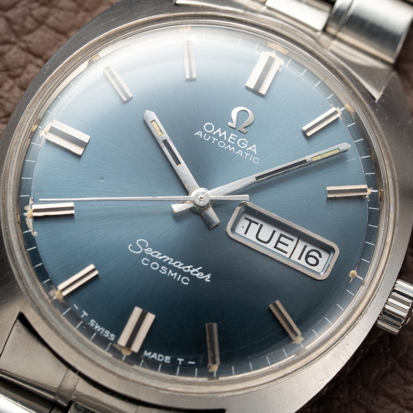 Omega Seamaster Cosmic Automatic Day Date Blue Dial Ref. 166.036 from 1969