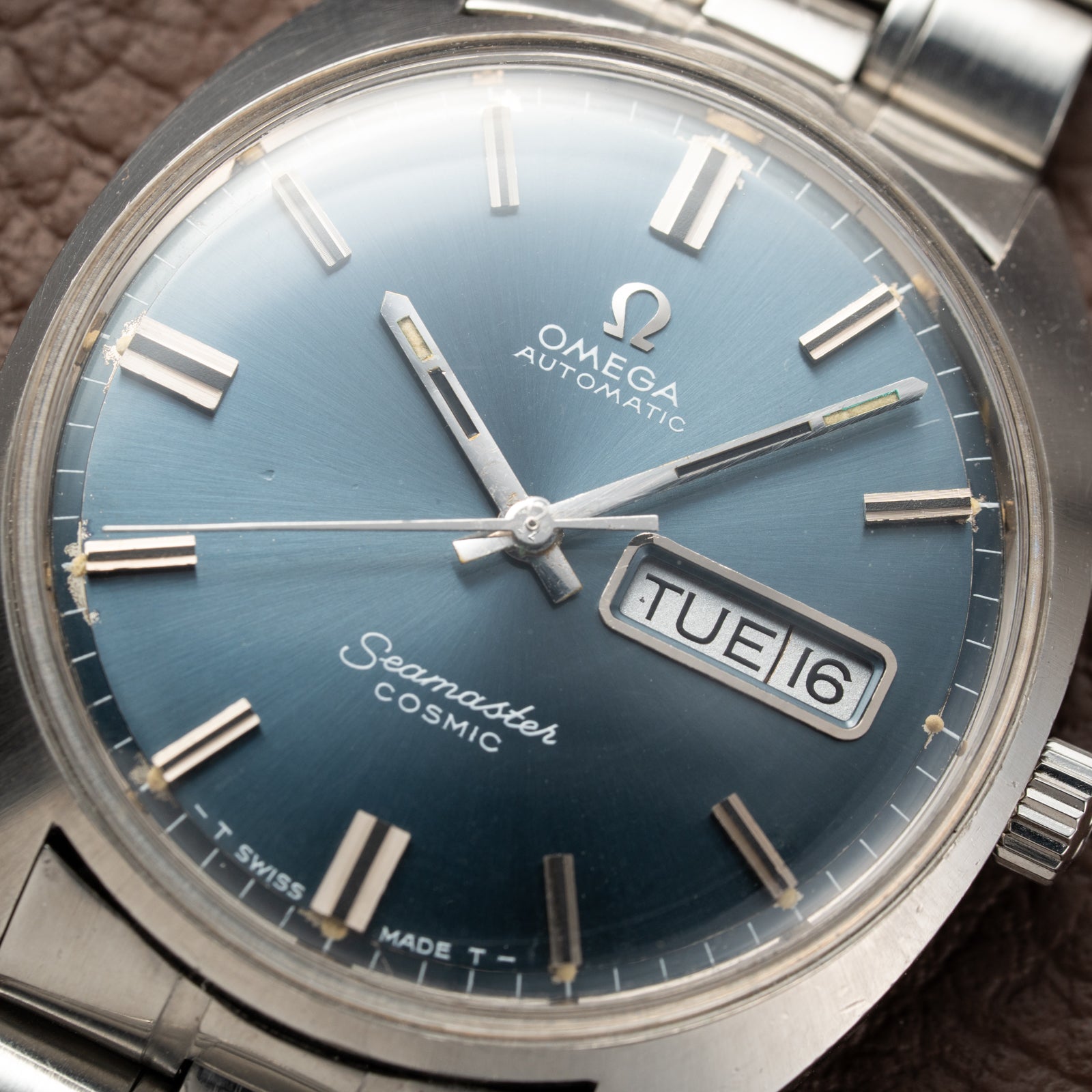 Omega Seamaster Cosmic Automatic Day Date Blue Dial Ref. 166.036 from 1969