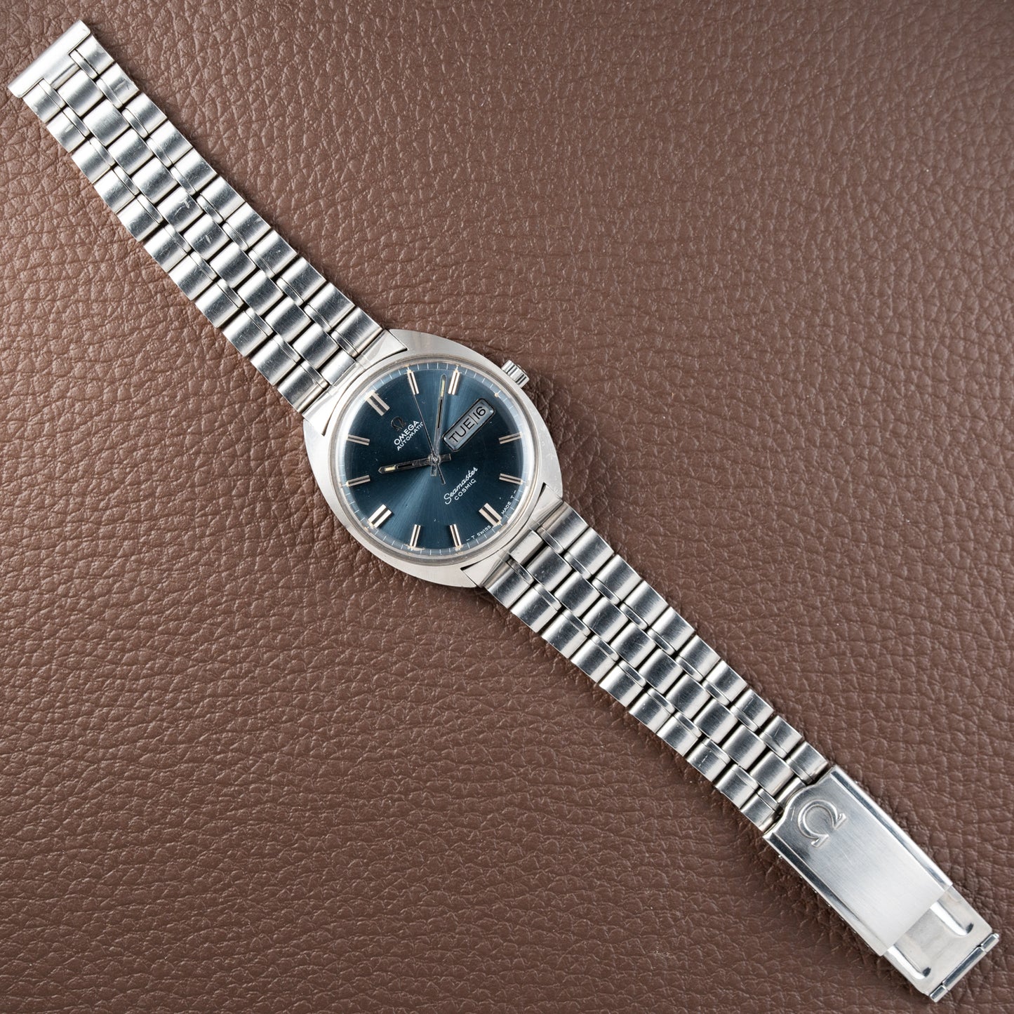 Omega Seamaster Cosmic Automatic Day Date Blue Dial Ref. 166.036 from 1969