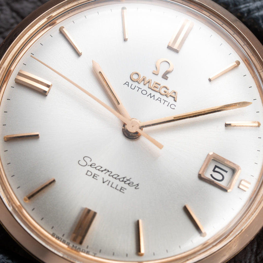 Omega Seamaster De Ville Automatic 18K Rosé Pink Gold French Case Ref. 166.020 Circa 1965