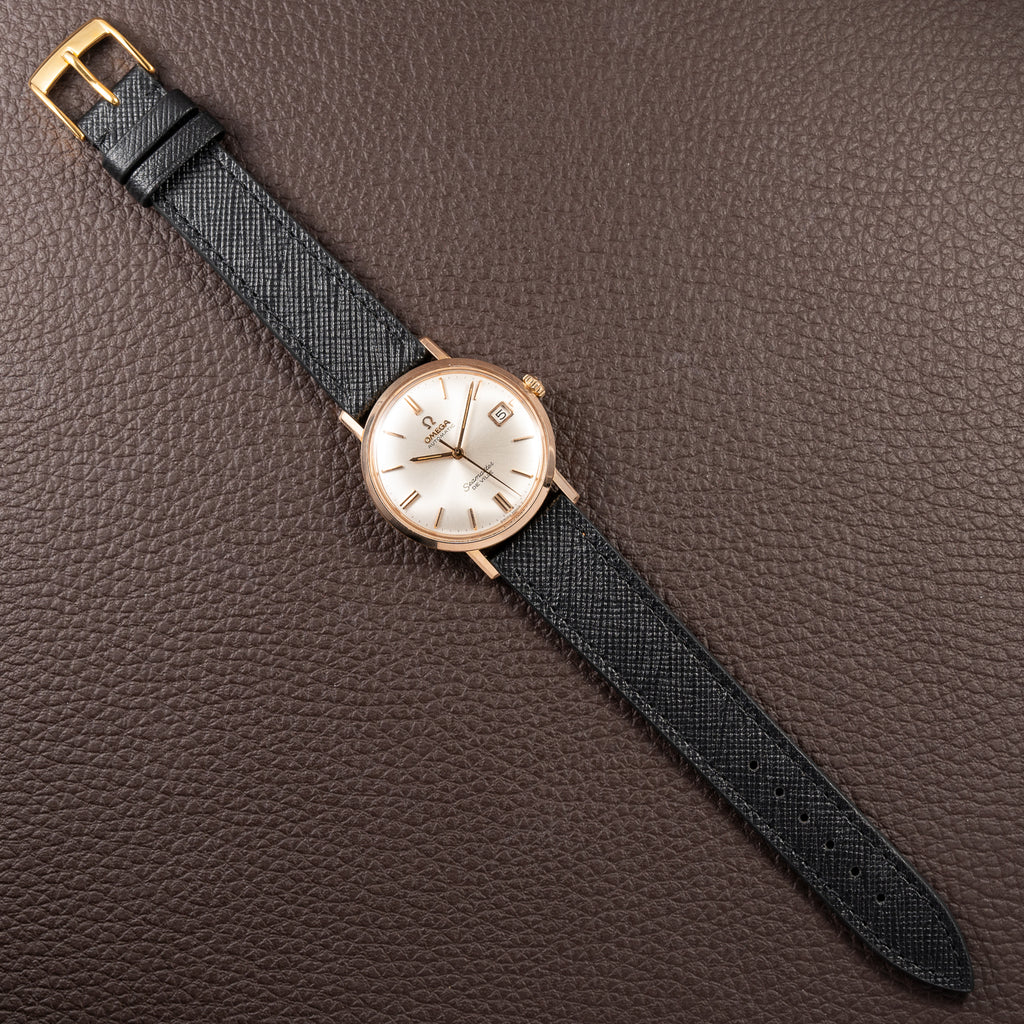 Omega Seamaster De Ville Automatic 18K Rosé Pink Gold French Case Ref. 166.020 Circa 1965