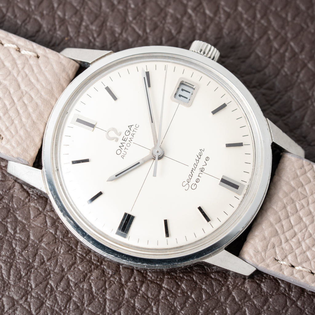 Omega Seamaster Geneve Rare Double-Signed Crosshair Dial Ref. 166.002 from 1968