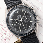 Omega Speedmaster Professional  Long S and R Moonwatch Ref 145.022 with papers from 1984