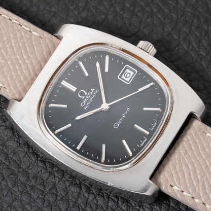Omega Genève Matt Black Dial TV Jumbo from 1973 Ref. 166.0190