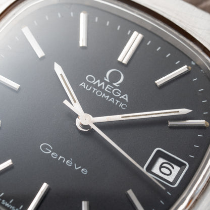 Omega Genève Matt Black Dial TV Jumbo from 1973 Ref. 166.0190