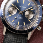 Orator Aqua Long Scuba Diver Chronograph Blue 20 ATM Ref 2501 from 1960s