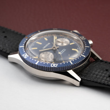 Orator Aqua Long Scuba Diver Chronograph Blue 20 ATM Ref 2501 from 1960s