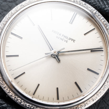 Patek Philippe Automatic Back-Winder Sigma Dial 18K White Gold Bark Finish Ref. 3569 from 1970s