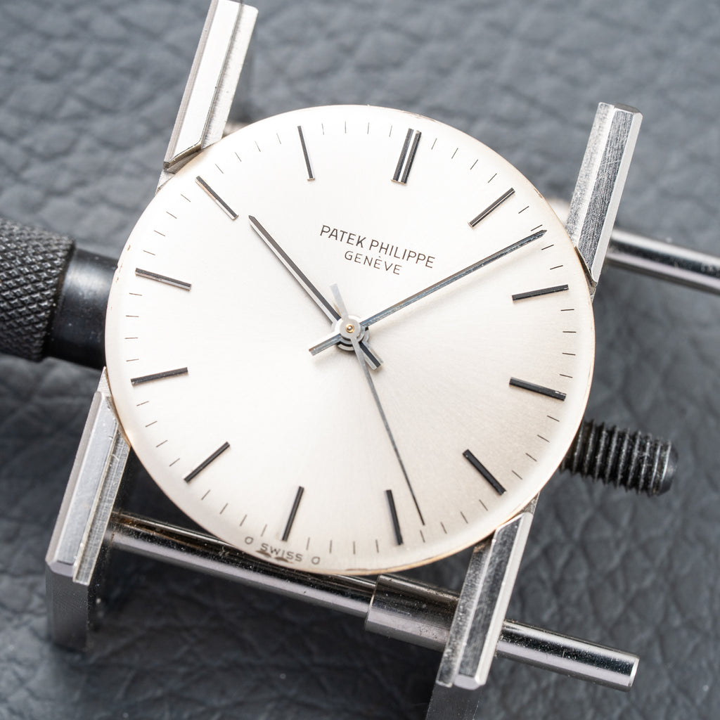 Patek Philippe Automatic Back-Winder Sigma Dial 18K White Gold Bark Finish Ref. 3569 from 1970s