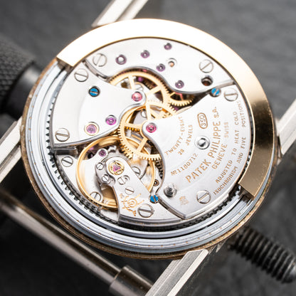 Patek Philippe Automatic Back-Winder Sigma Dial 18K White Gold Bark Finish Ref. 3569 from 1970s