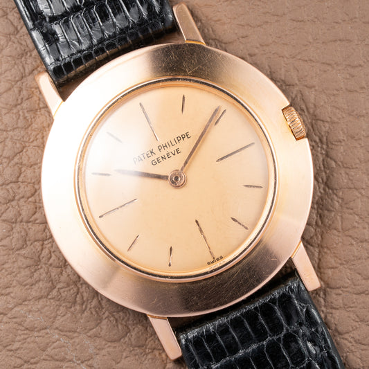 Patek Philippe “Disco Volante” Pink on Pink 18K Rosé Gold Ref 2594 from 1950s