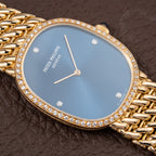 Patek Philippe Ellipse 18K Blue Dial Diamond Set Ref. 3849 from 1970s
