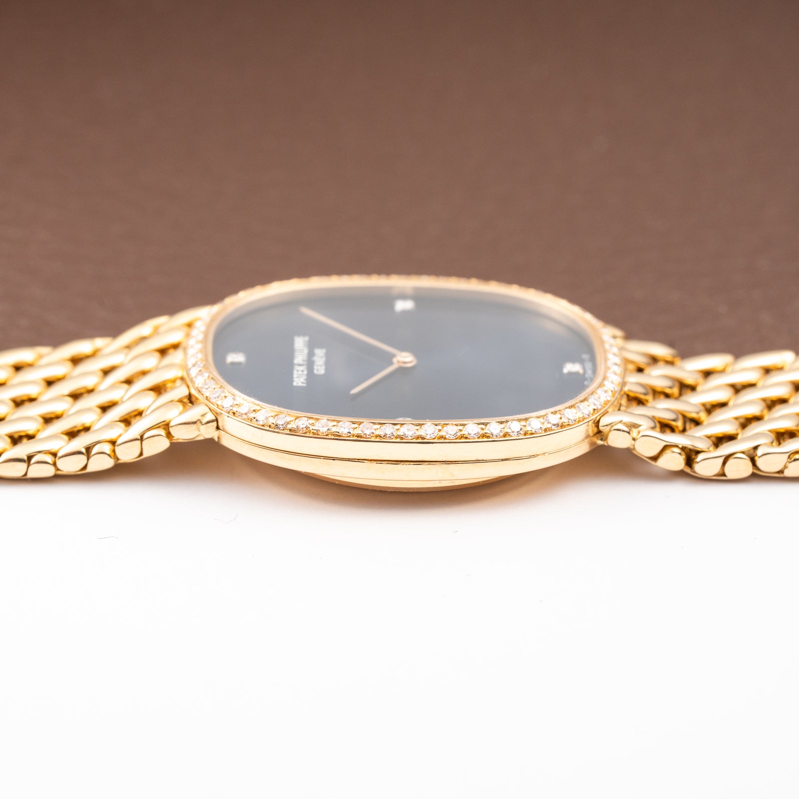 Patek Philippe Ellipse 18K Blue Dial Diamond Set Ref. 3849 from 1970s