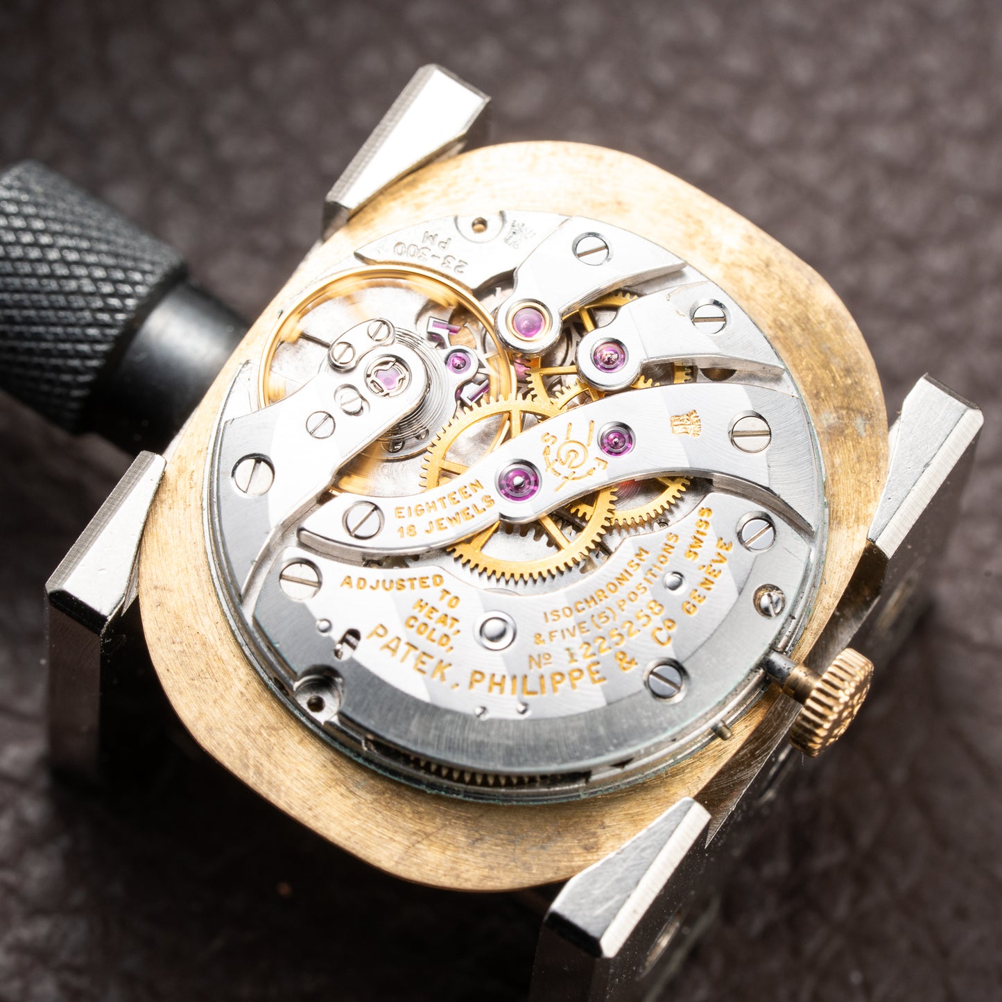 Patek Philippe Ellipse Champagne Textured Roman Dial 18K Yellow Gold Ref 3546 from 1970s