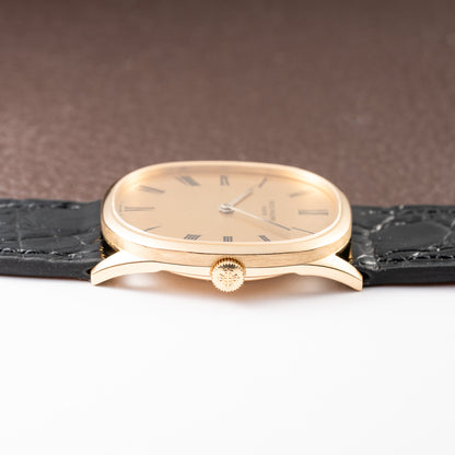 Patek Philippe Ellipse Champagne Textured Roman Dial 18K Yellow Gold Ref 3546 from 1970s