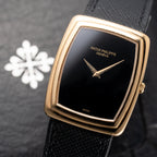 Patek Philippe Ellipse Onyx Black Dial 18k Yellow Gold Ref. 3632 from 1980s