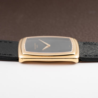 Patek Philippe Ellipse Onyx Black Dial 18k Yellow Gold Ref. 3632 from 1980s