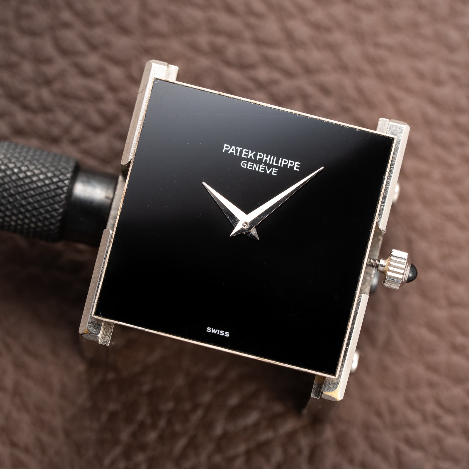 Patek Philippe Gondolo Black Onyx Stone Haute Joaillerie Diamond Case & Bracelet 18k White Gold Ref 3733 From 1970s