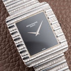 Patek Philippe Gondolo Black Onyx Stone Haute Joaillerie Diamond Case & Bracelet 18k White Gold Ref 3733 From 1970s