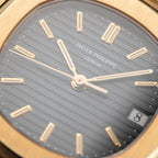 Patek Philippe Nautilus Blue Sigma Dial 18K Yellow Gold Patek Philippe Service 2020 Ref 3800 from 1990