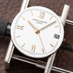 Patek Philippe Nautilus Gold/Steel White Cream Ceramic Sigma Dial Ref 3800 from 1980s