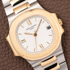 Patek Philippe Nautilus Gold/Steel White Cream Ceramic Sigma Dial Ref 3800 from 1980s