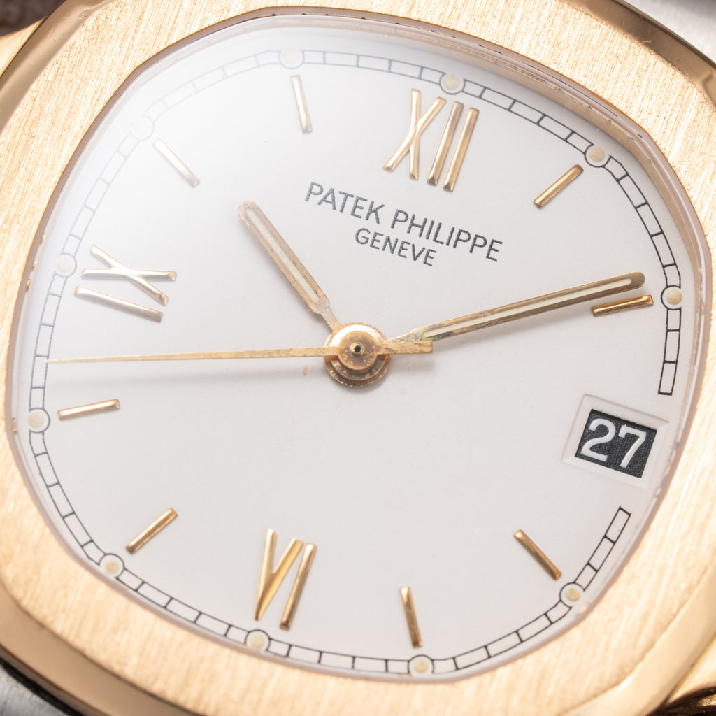 Patek Philippe Nautilus Gold/Steel White Cream Ceramic Sigma Dial Ref 3800 from 1980s