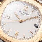 Patek Philippe Nautilus Gold/Steel White Cream Ceramic Sigma Dial Ref 3800 from 1980s