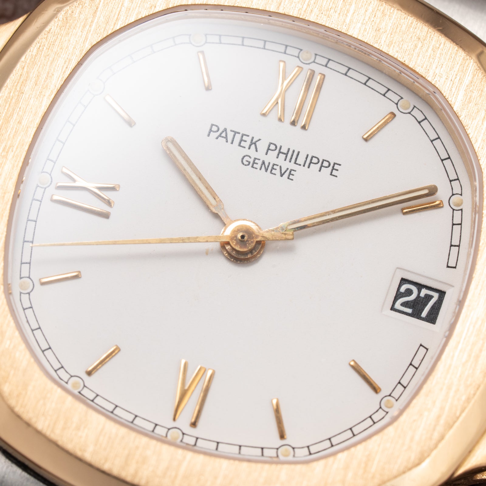 Patek Philippe Nautilus Gold/Steel White Cream Ceramic Sigma Dial Ref 3800 from 1980s