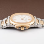 Patek Philippe Nautilus Gold/Steel White Cream Ceramic Sigma Dial Ref 3800 from 1980s