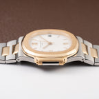 Patek Philippe Nautilus Gold/Steel White Cream Ceramic Sigma Dial Ref 3800 from 1980s
