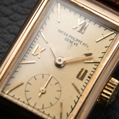 Patek Philippe Rectangular Cal 9'90 French Rose Gold Case from 1939