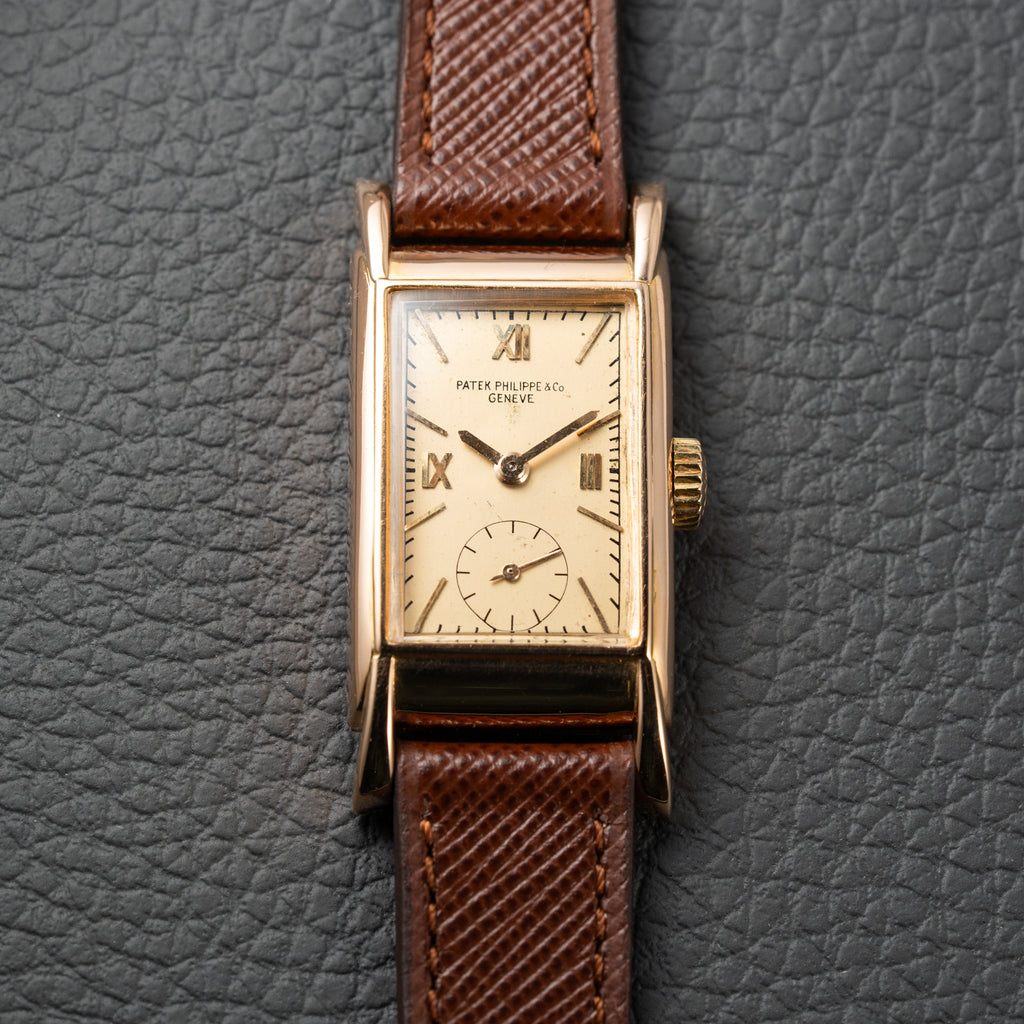 Patek Philippe Rectangular Cal 9'90 French Rose Gold Case from 1939