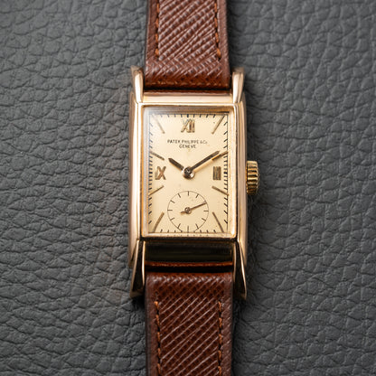 Patek Philippe Rectangular Cal 9'90 French Rose Gold Case from 1939