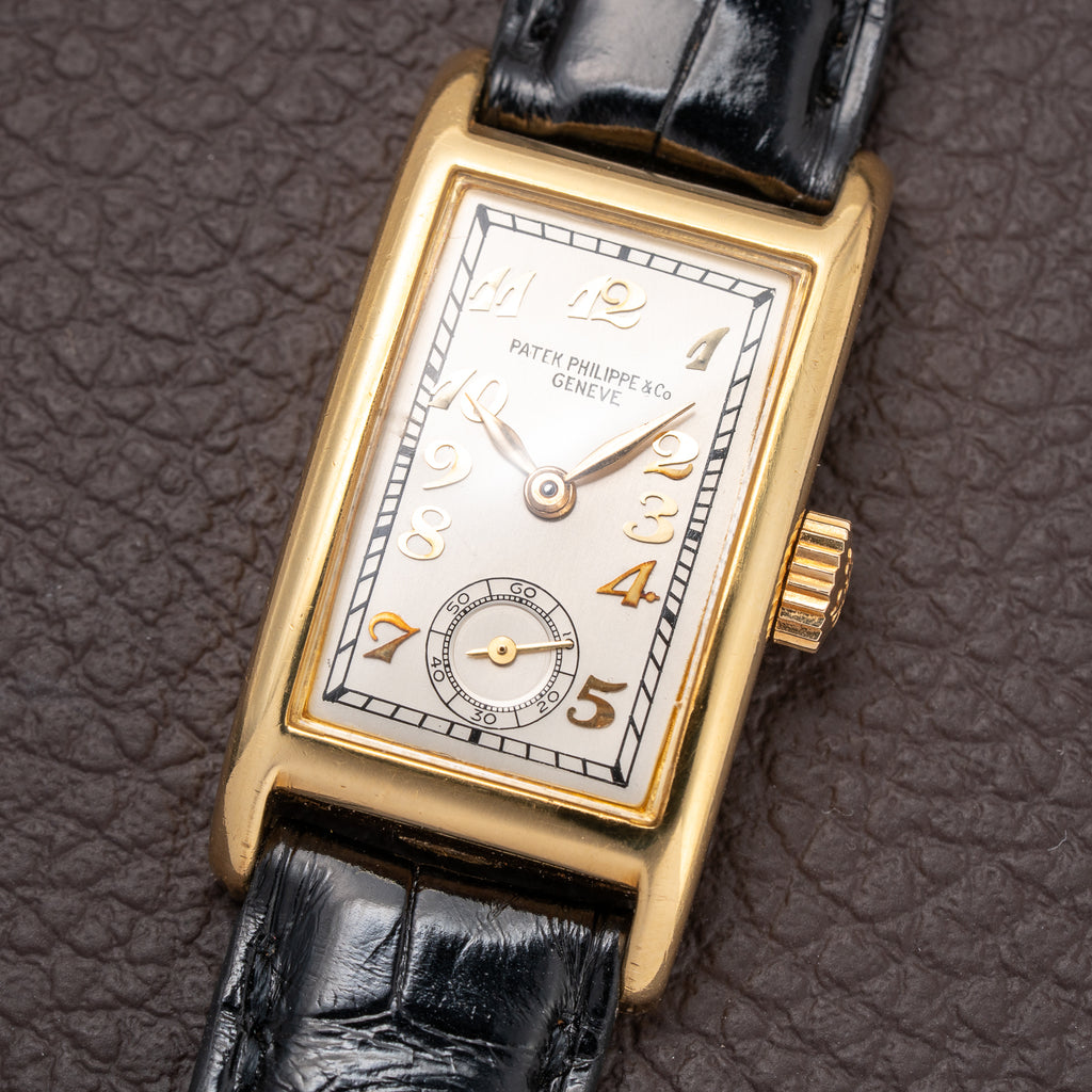 Patek Philippe Tank Oversize “Breguet Numerals” 18K Yellow Gold Ref. 469 from 1937