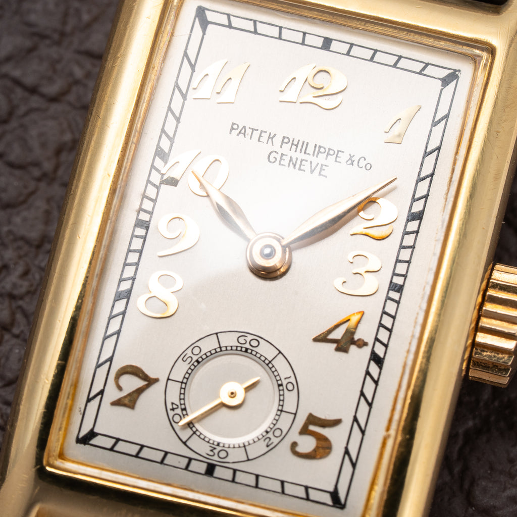 Patek Philippe Tank Oversize “Breguet Numerals” 18K Yellow Gold Ref. 469 from 1937