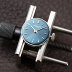 Patek Philippe Calatrava Lady Cocktail Watch White Gold 18k Blue Dial Ref 3266 from 1960s