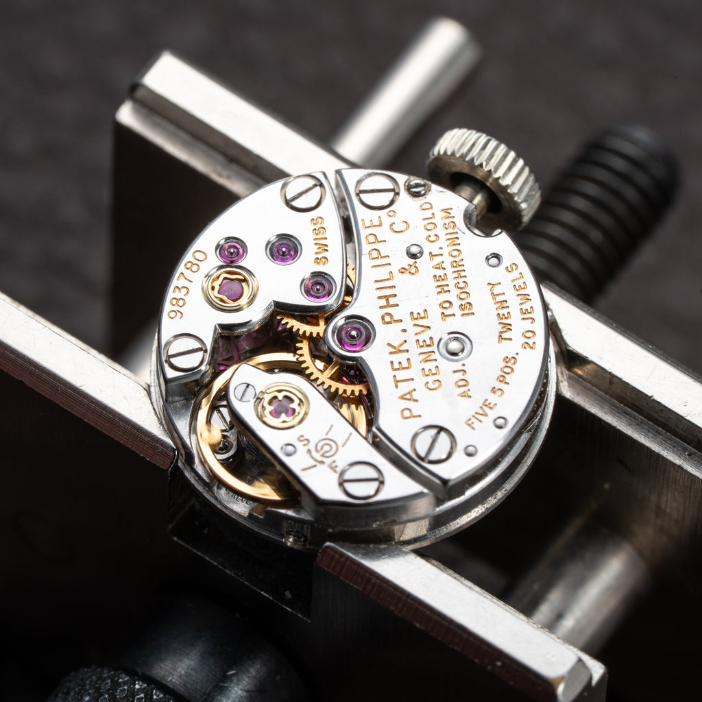 Patek Philippe Calatrava Lady Cocktail Watch White Gold 18k Blue Dial Ref 3266 from 1960s