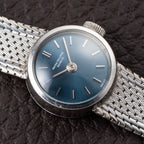 Patek Philippe Calatrava Lady Cocktail Watch White Gold 18k Blue Dial Ref 3266 from 1960s