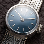 Patek Philippe Calatrava Lady Cocktail Watch White Gold 18k Blue Dial Ref 3266 from 1960s