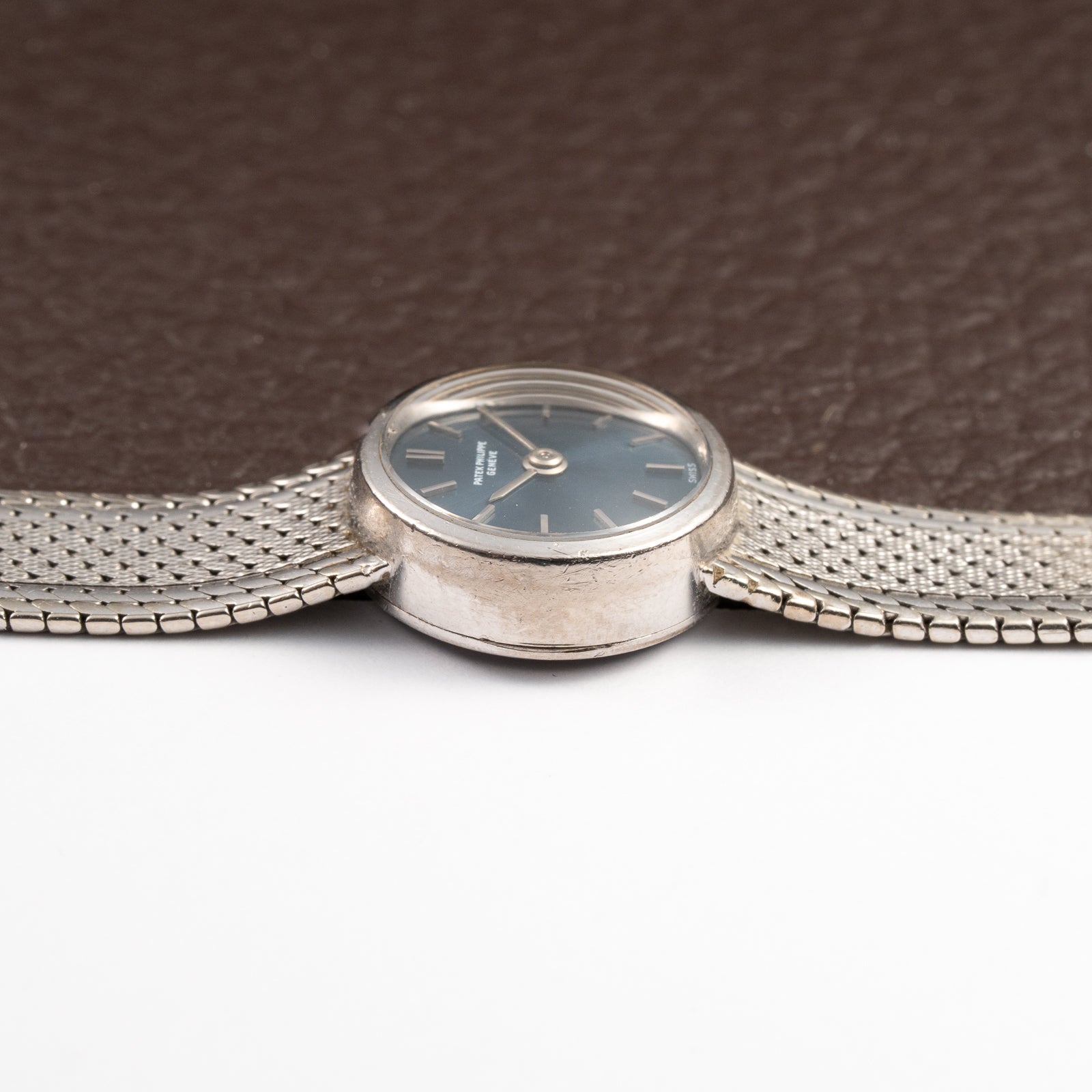 Patek Philippe Calatrava Lady Cocktail Watch White Gold 18k Blue Dial Ref 3266 from 1960s
