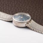 Patek Philippe Calatrava Lady Cocktail Watch White Gold 18k Blue Dial Ref 3266 from 1960s